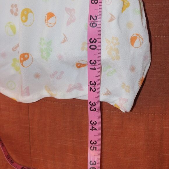 NWT Elodie White Orange Print Mini Dress Women Size Medium - Picture 10 of 10